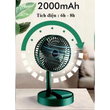 Quạt Super mini tích điện để bàn gấp gọn tiện dụng 3 cấp độ