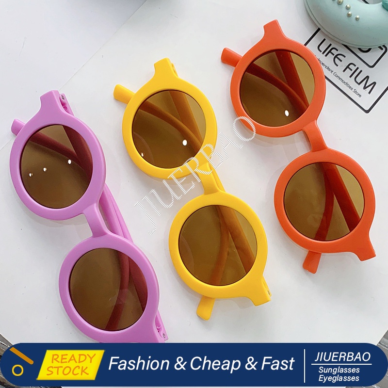 Mắt Kính Gọng Nhựa Tròn Chống Bức Xạ UV380 Dễ Thương Thời Trang Cho Bé