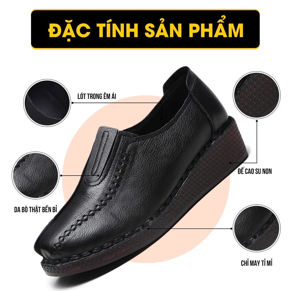 Giày nữ da thật 4cm TIMAN KC03 êm chân tôn dáng nhẹ nhàng bảo hành 1 năm