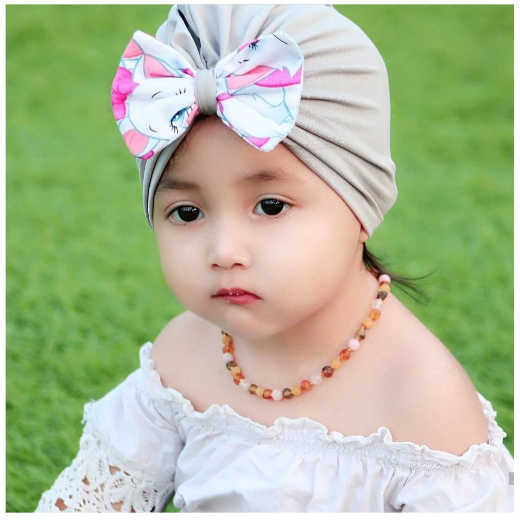 Khăn Turban Thắt Nơ Xinh Xắn Cho Bé Sơ Sinh