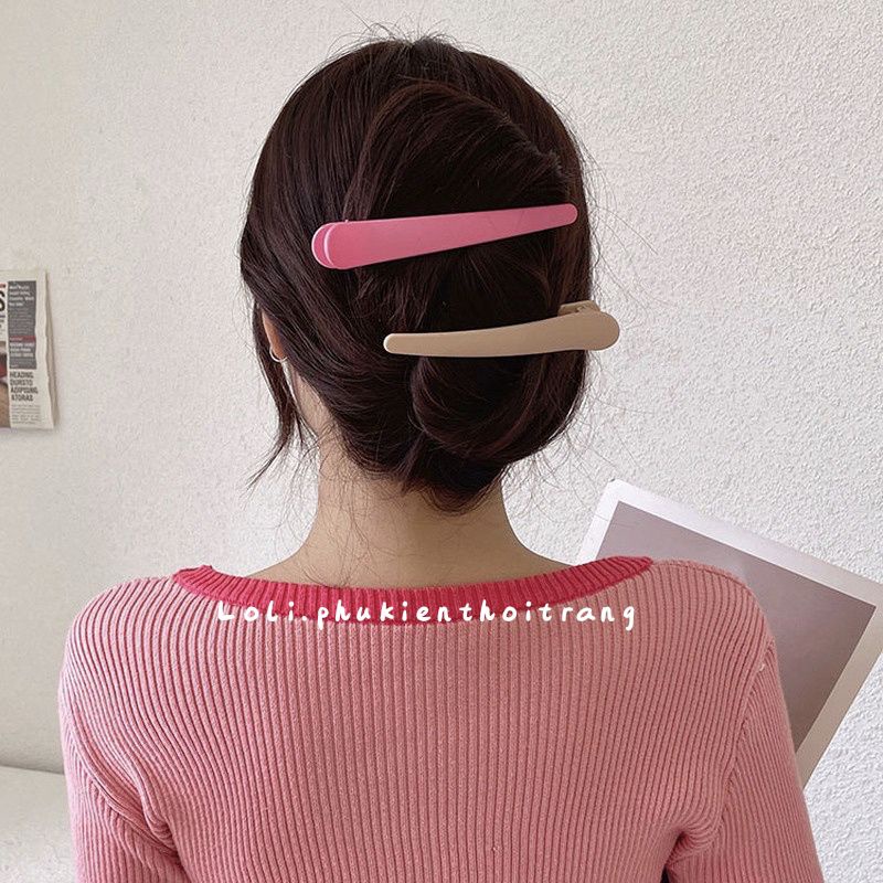 Kẹp tóc mỏ vịt cỡ lớn 12cm, màu pastel xinh xắn cho nữ