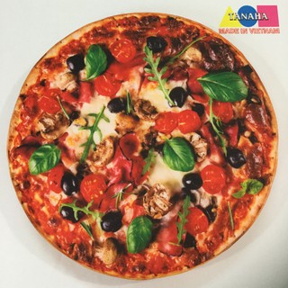 Nệm ngồi 3D Pizza Thịt xông khói