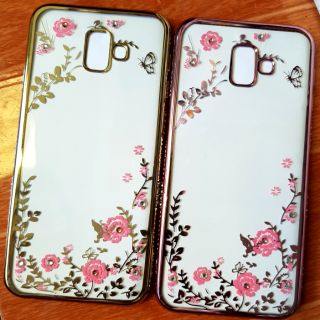 Ốp lưng Samsung J6 Plus (J6+) dẻo viền si đính đá 3 hàng cao cấp