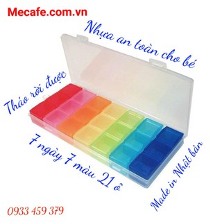 Hộp Chia Thuốc 7 Ngày 21 Ô Tháo Rời (hàng Nhật)
