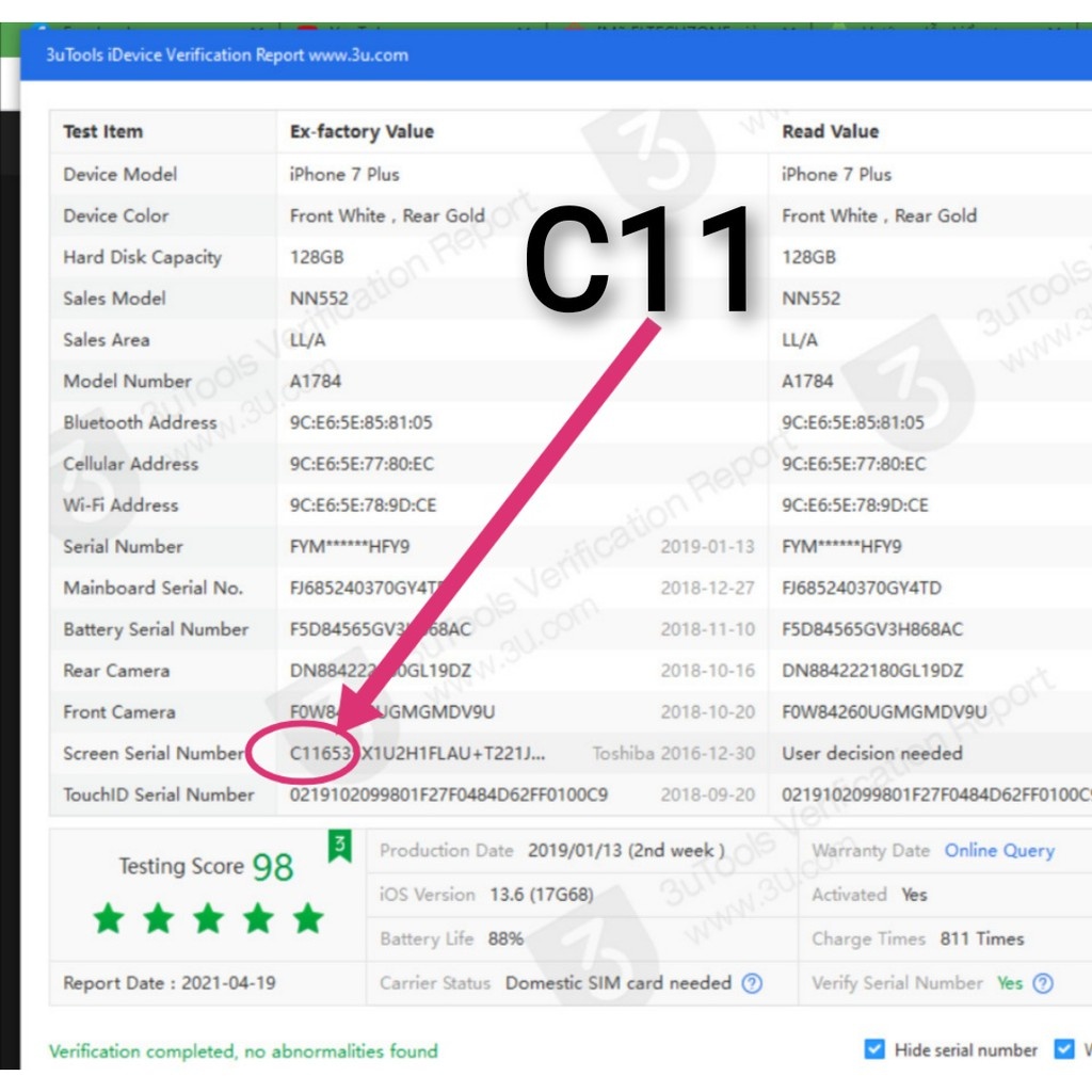 Màn hình IP7plus 7 plus zin