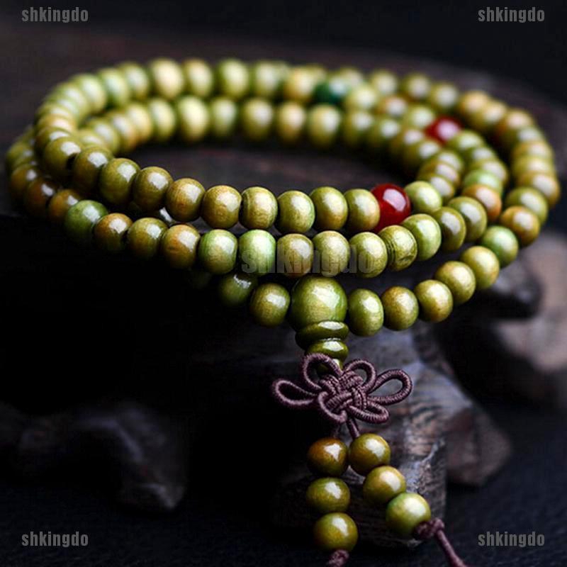 THINH Sandalwood Tibetan Buddhism Mala Sandal Prayer Beads 108 Beads Bracelet Necklace