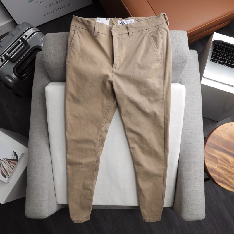 Quần dài kaki nam Zara côn From Slim fit