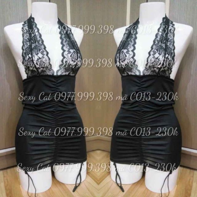 Set váy ngủ kẹp tất sexy