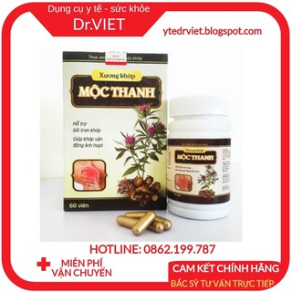 Xương khớp Mộc Thanh - Hỗ trợ đau xương khớp, nhức mỏi, tay chân tê, thoát vị đĩa đệm, thoái hóa cột sống-Hộp 60 viên