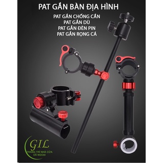 Pat gắn bàn câu địa hình - pat chống cần - pat đèn pin