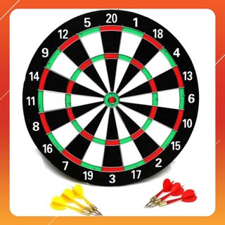 [Ka] Bảng phi tiêu chân kim 2 mặt 15 inch bộ 6 phi tiêu