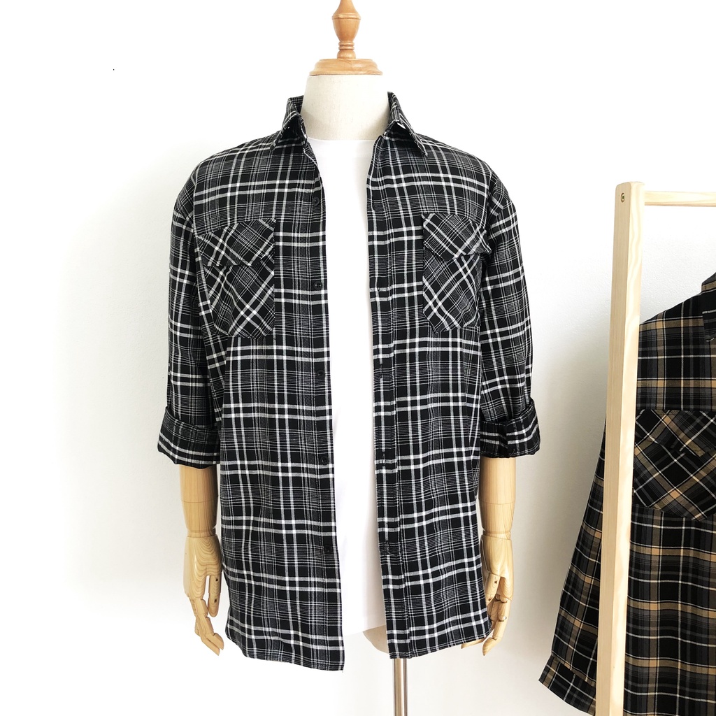 Áo Sơ Mi Dài Tay Nam Flannel Caro Chất