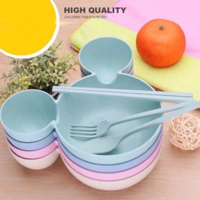 Sét bát ăn dặm mickey 4 chi tiết cho bé