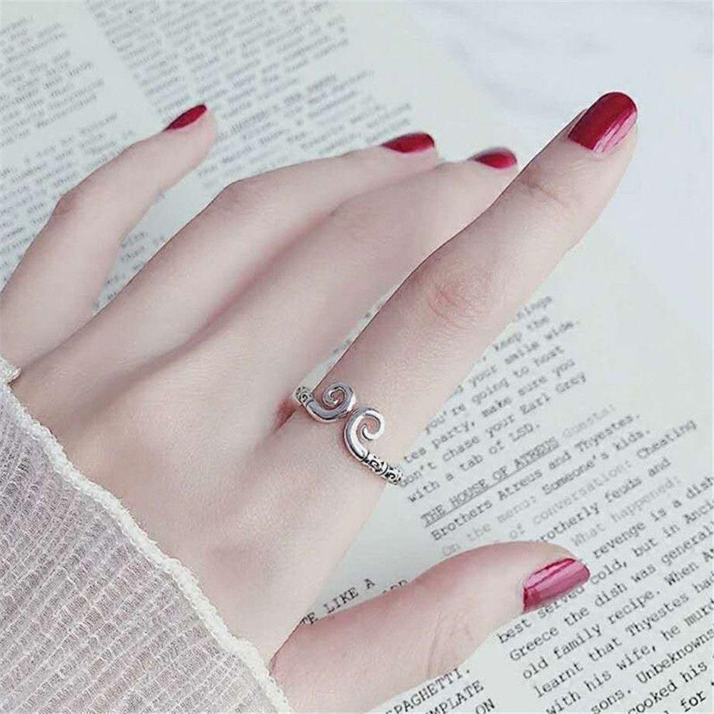 FUTURE Retro Opening Rings Men Sterling|Couple Rings Women Feathers Wedding High-quality Jewelry Gifts