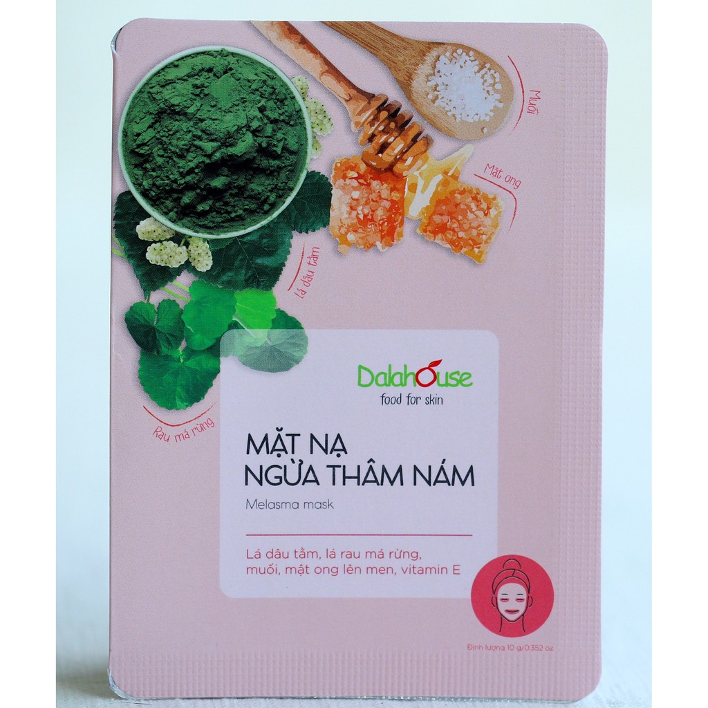 [DalaHouse] Mặt Nạ Ngừa Thâm Nám ( Lá Dâu Tằm, Lá Rau Má Rừng, Muối, Mật ong lên men, Vitamin E) - Melasma Mark