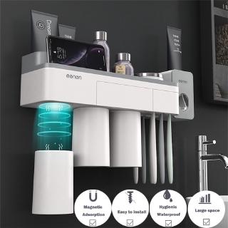 Giá đỡ Bàn Chải đánh Răng Treo Tường Trọng Phòng Tắm Máy Rút Kem đánh Răng Tự with Cốc đựng Mỹ Phẩm điện Thoại