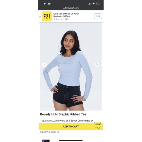 Áo thun gân  tay dài F21 dư xịn