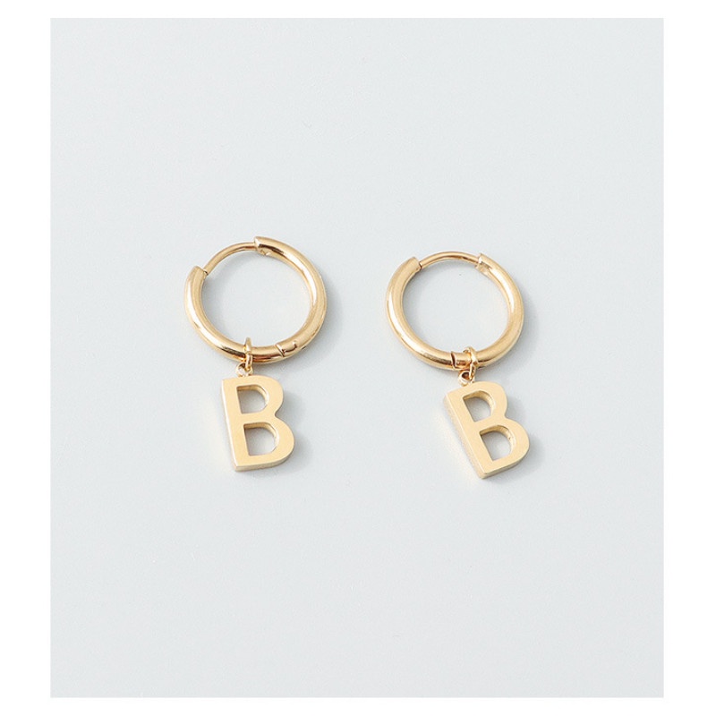 Bông Tai Tòn Ten Chữ B Titan Ko Han Rỉ TT 3942