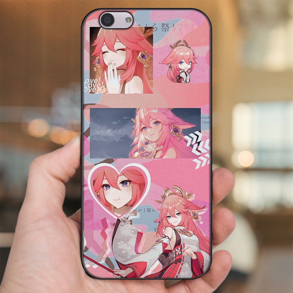 Ốp lưng Oppo F1s, F3, F3 Plus viền đen in hình Yae Miko Genshin Impact