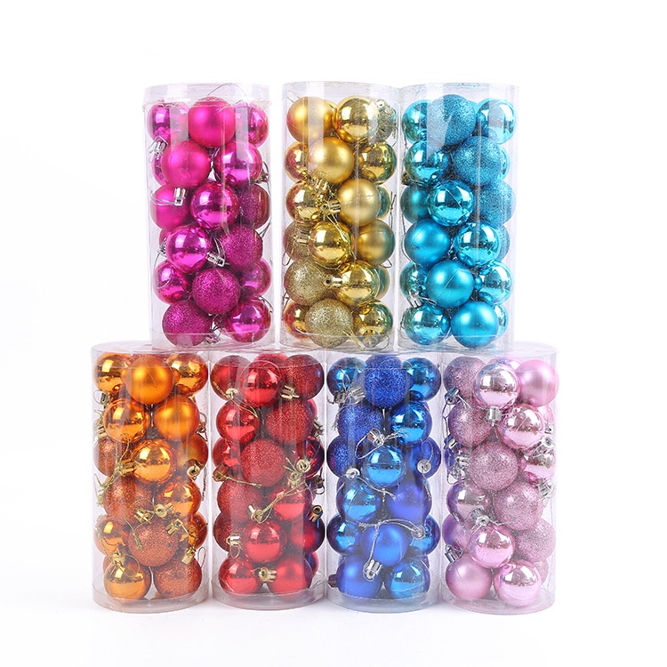 Hộp 24 Quả Châu Loại Đẹp Trang Trí Giáng sinh Size 3/4cm