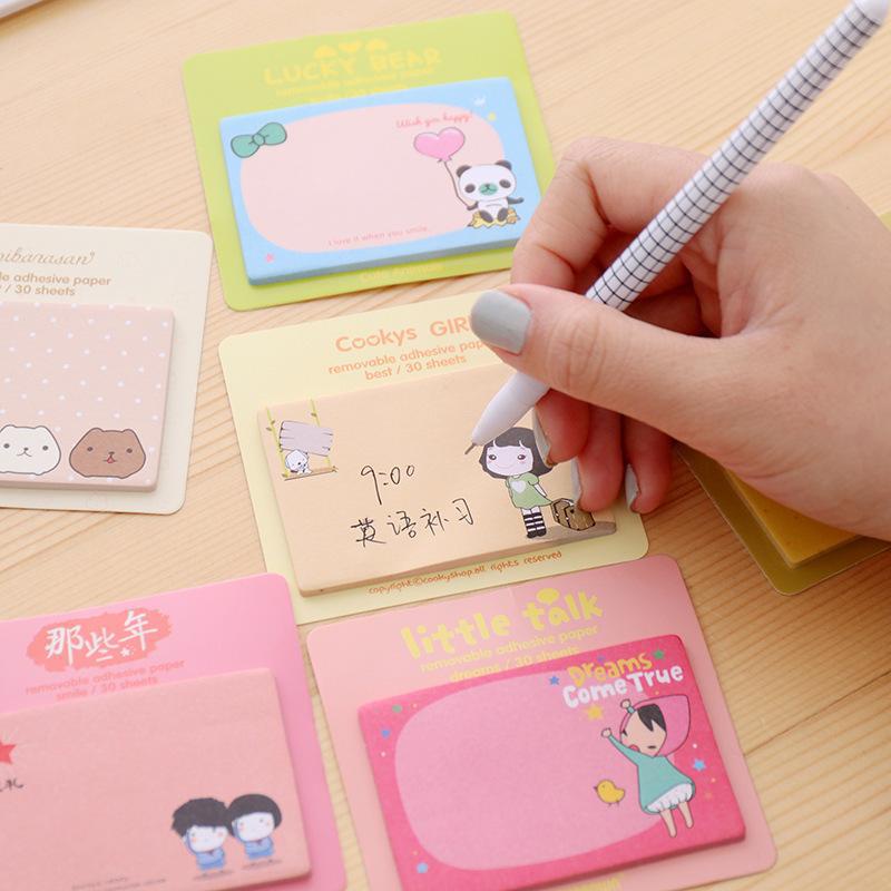 Ghi chú nhỏ cute mini nhỏ xinh, tiện lợi, có dán hình động vật dễ thương vintage nhiều màu cho bé học sinh