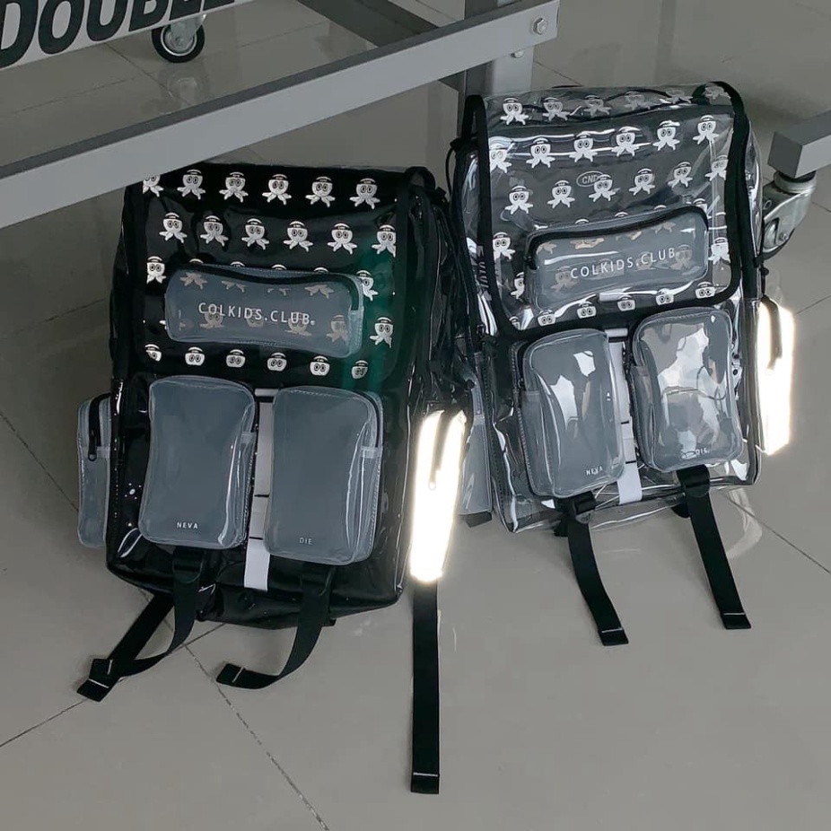 Balo  Colkids Club SS5 nhựa Đen Trong Suốt tặng móc khoá và Full Tag + giấy thơm