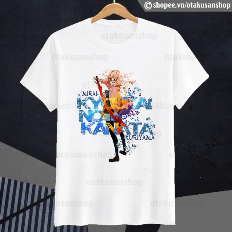 Áo thun Kyoukai no Kanata mẫu Mirai Kuriyama ngắn tay