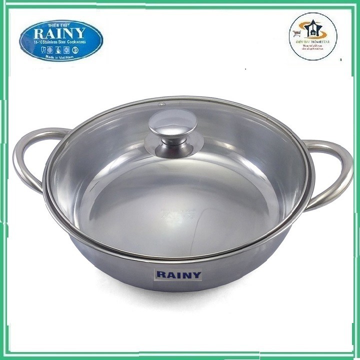 Nồi Lẩu Inox Rainy Nắp Kính - Nhiều size 20,22,24,26cm