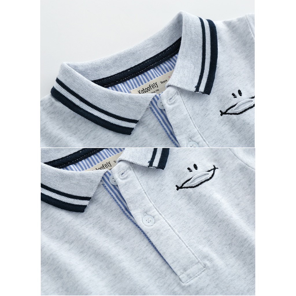 Áo thun POLO bé trai size 12-22kg thêu miệng cười-HÀNG QCCC