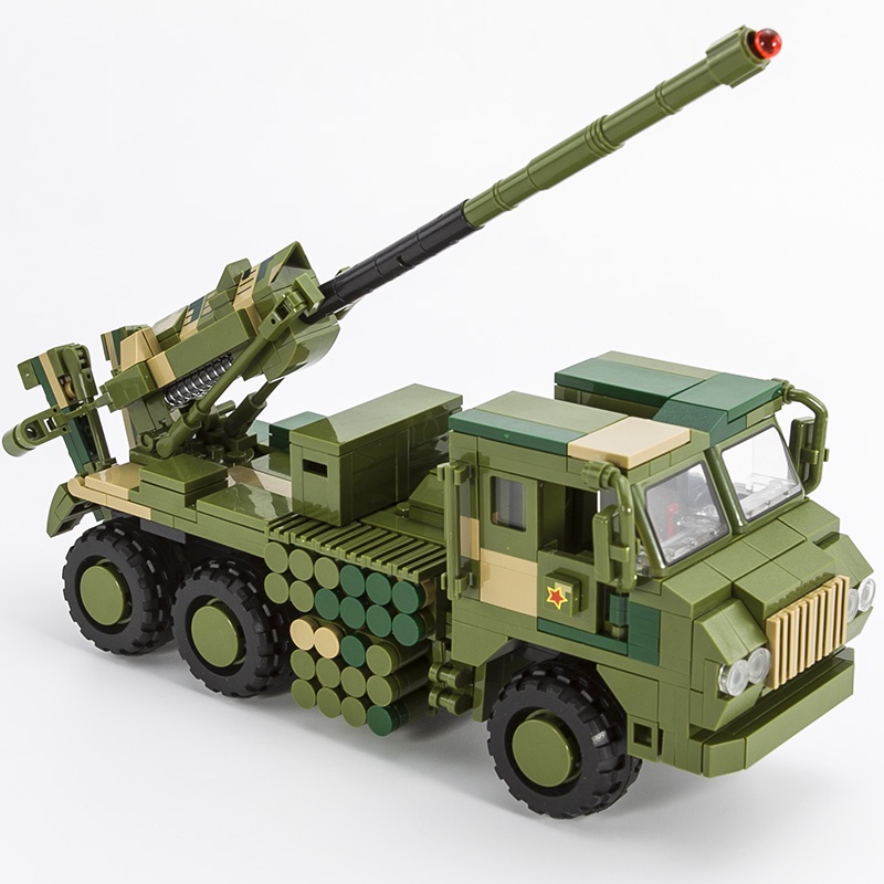 Đồ chơi Lắp ráp Xe Rocket tự hành 155MM, Sembo 203121 Vehicle Mounted Howitzer, Xếp hình thông minh