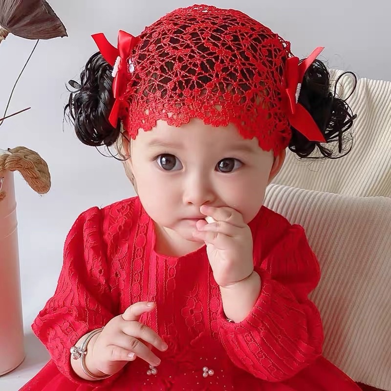 Băng đô búi tóc giả cho bé gái