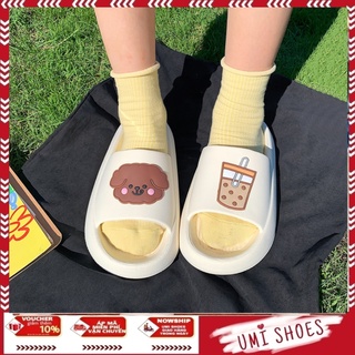 [LOẠI 1-ĐẾ SLIDE] Dép bánh mì quai ngang đế bằng cao hình mặt boy girl dáng nam nữ cute hot trend mới đi mưa rửa nước