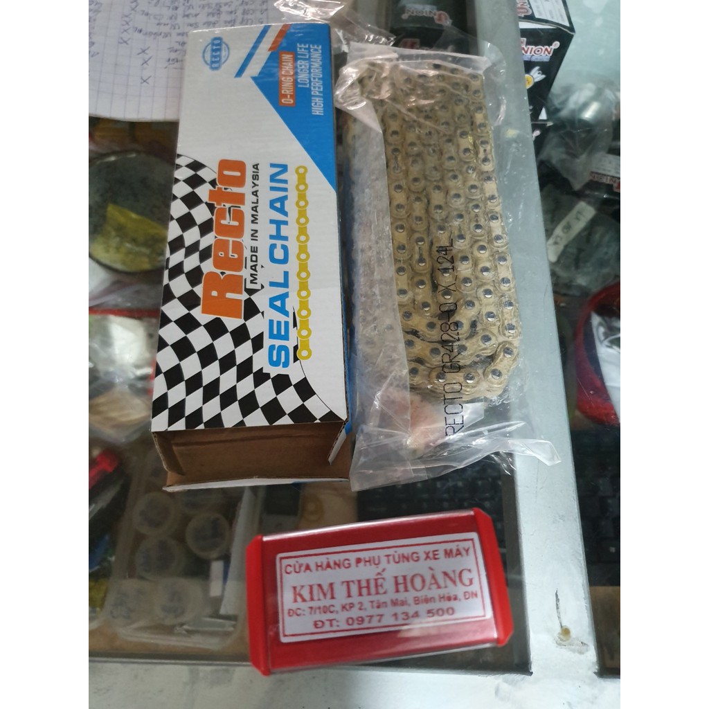 Xích tải | Sên phốt (phớt) cao su Recto size 124L màu vàng ... CHÍNH HIỆU