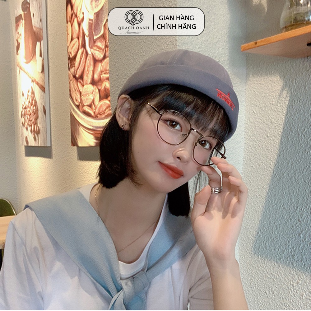 Mũ quả dưa địa chủ beanie unisex QO ACESSORIES không vành chữ A Moment MU62