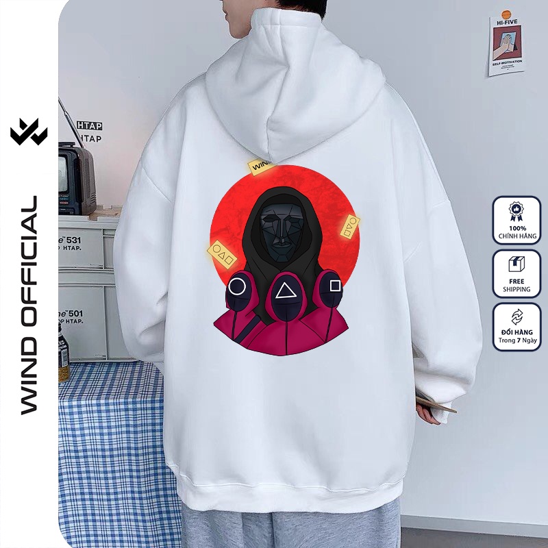 Áo hoodie unisex WIND form rộng nỉ nam nữ SQUID GAME thời trang thu đông oversize | BigBuy360 - bigbuy360.vn