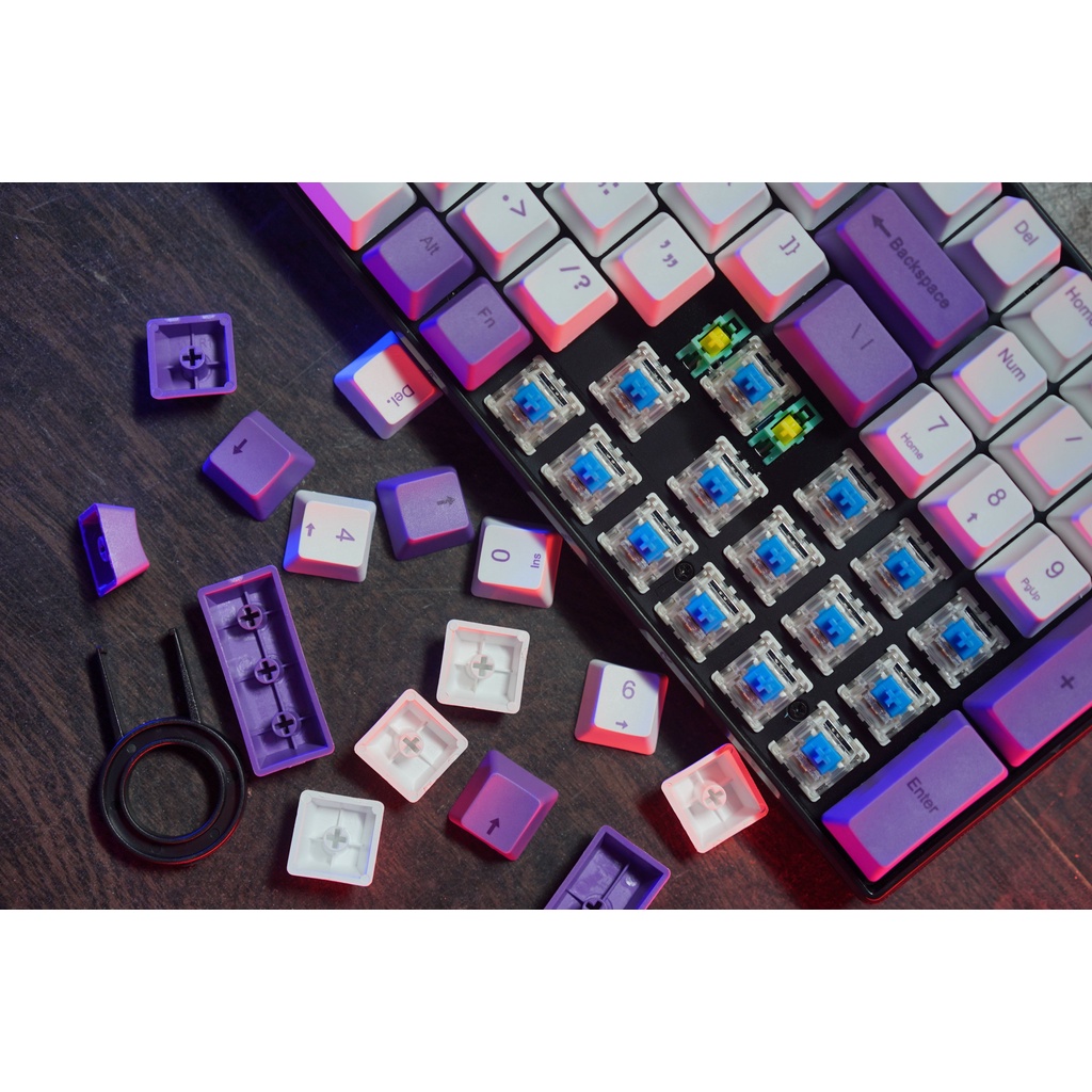 Phím cơ không dây Bluetooth E-DRA EK396W Gateron Switch/ USB Type C/ PBT dyesub keycap chính hãng