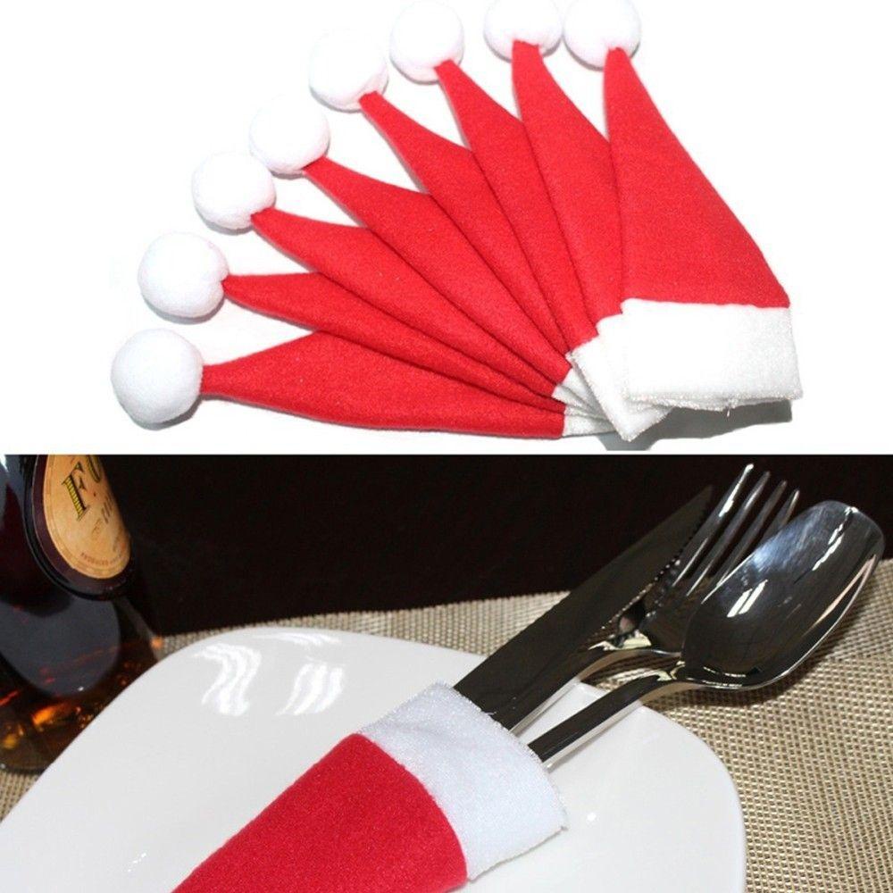 MOCHO Túi Đựng Muỗng Nĩa Hình Chiếc Nón Ông Già Noel Ngộ Nghĩnh