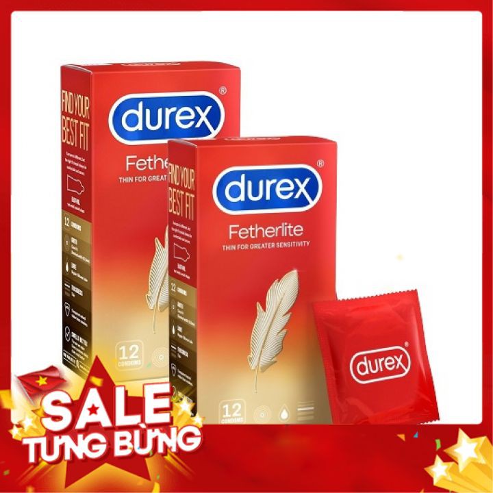 Bộ 2 hộp bao cao su Siêu Mỏng Durex Fetherlite [Hộp 12 bao] - Chính hãng