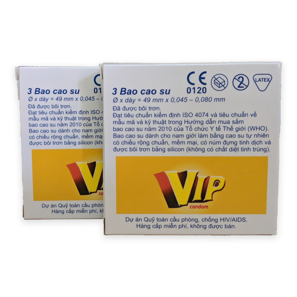 Bao Cao Su Vip Plus Hộp 3 cái