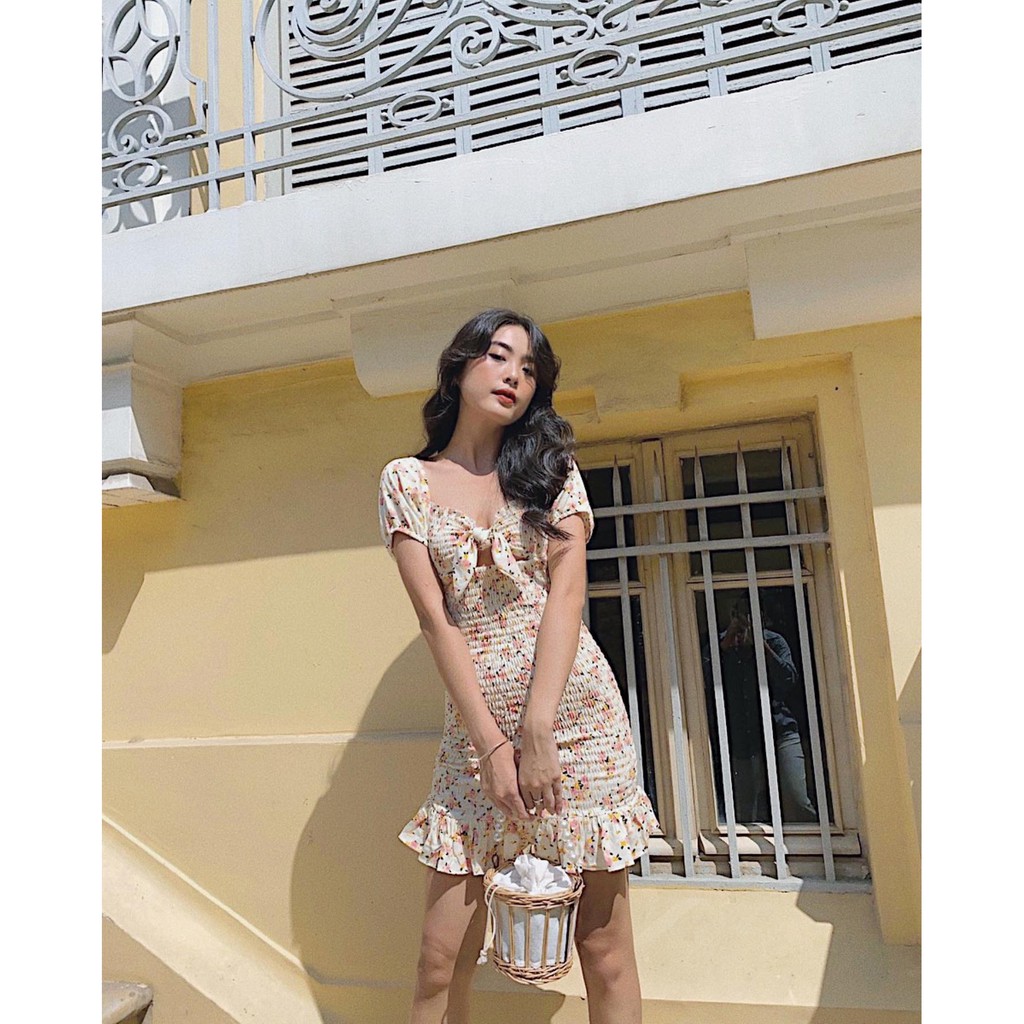 Jasmine Dress - Đầm bo thun họa tiết hoa - Thiết kế bởi COCO.OFFICIAL