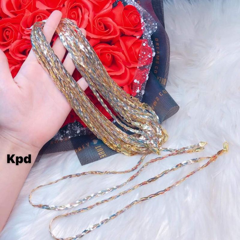 KIỀNG CỔ BẠC ĐAN TẾT 3 XI 3 MÀU