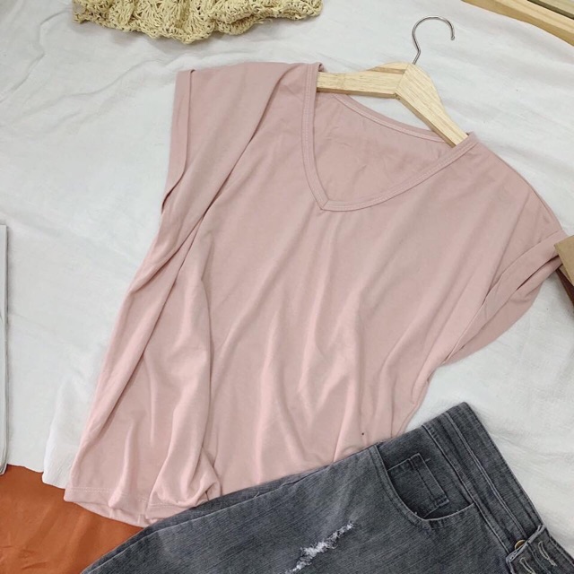 Set áo hồng váy jean
