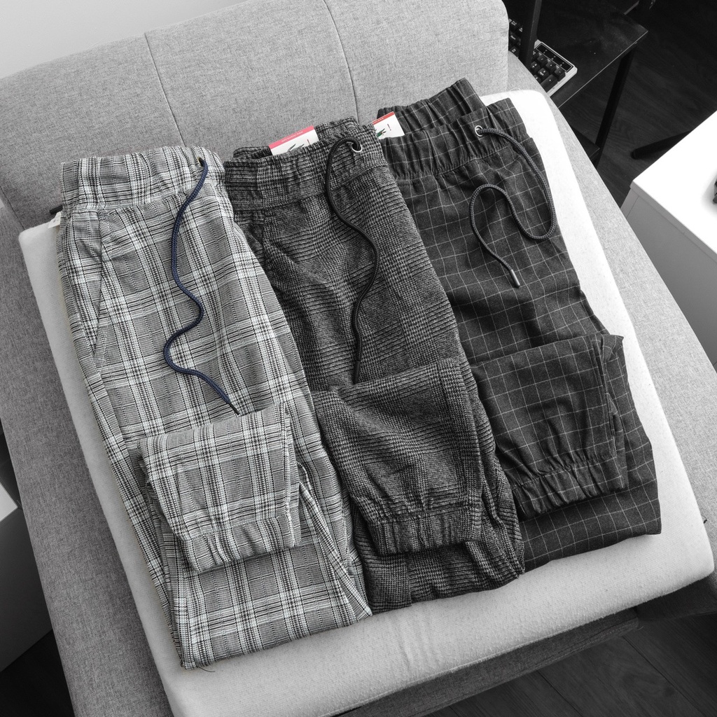 Quần JOGGER CARO nam co giãn - jogger nam sọc caro JGCR 270