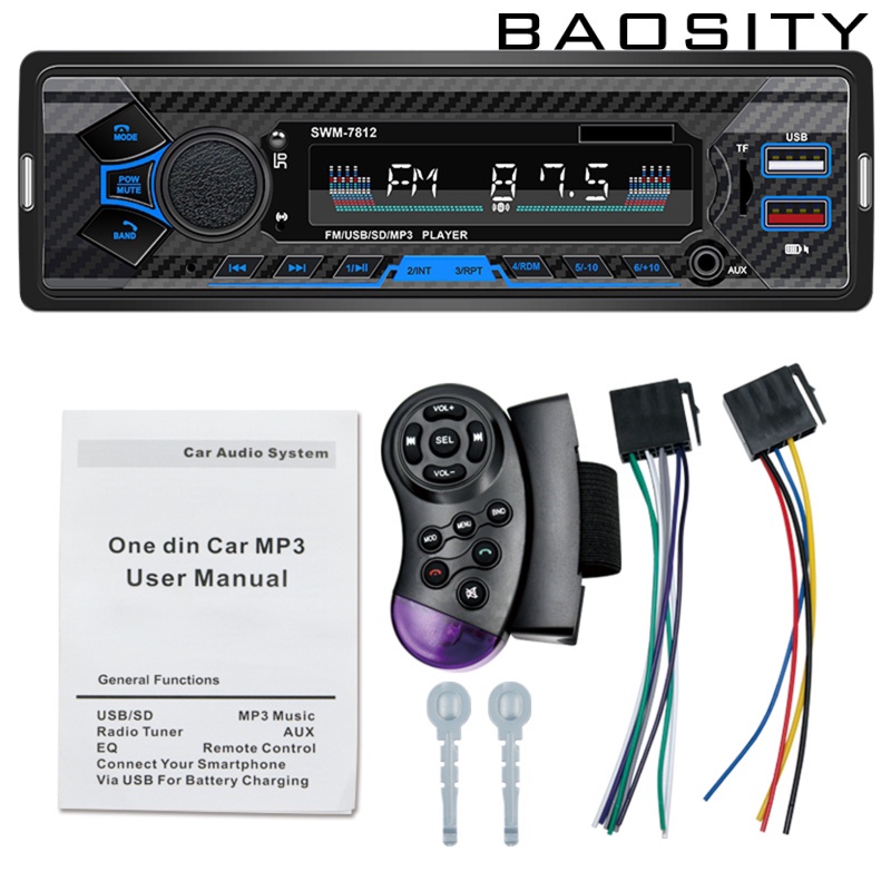 Máy Nghe Nhạc Mp3 12v Kết Nối Bluetooth Cổng Usb Kèm Điều Khiển Từ Xa Cho Xe Hơi