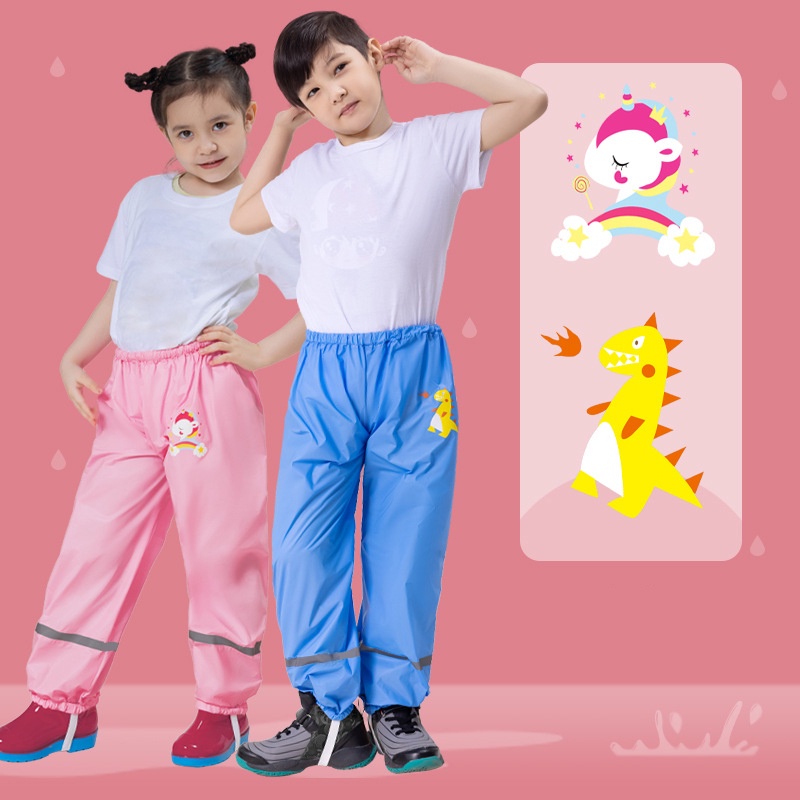 Bộ Áo Liền Quần Đi Mưa Chống Thấm Nước In Hoạt Hình Dễ Thương Cho Bé Akku