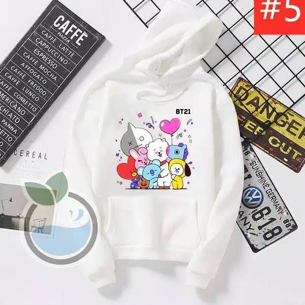 Áo Hoodie Họa Tiết Bt21 / Size Xl / Good Material C0de | G.6y.o5 H4rga