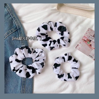  Dây Buộc Tóc Vải Kiểu Scrunchies SC39 Họa Tiết Bò Sữa Dễ Thương