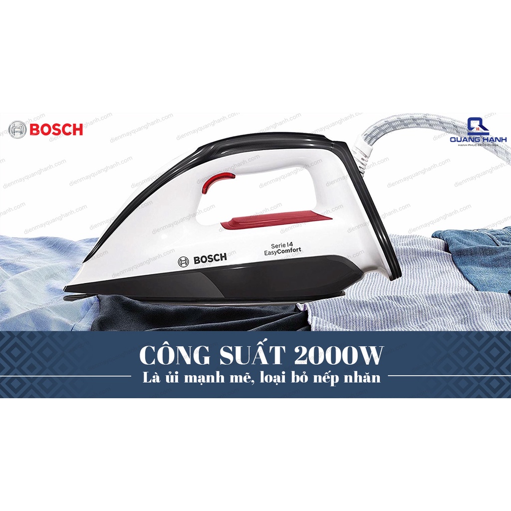 [Thương hiệu Đức] Bàn là hơi nước Bosch TDS4070 công suất 2000W