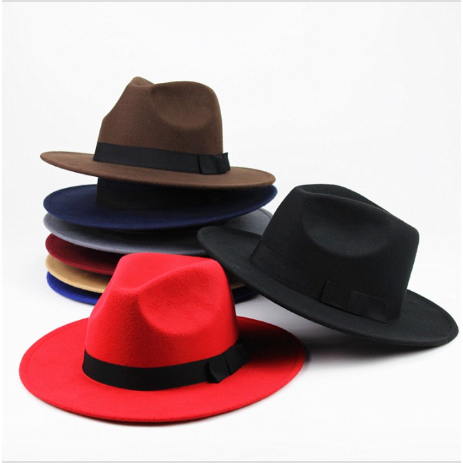 Mũ Phớt Fedora Nam Nữ FN04 Rộng Vành Thắt Nơ Mugout - Nón Phớt Vintage Chụp Ảnh ...