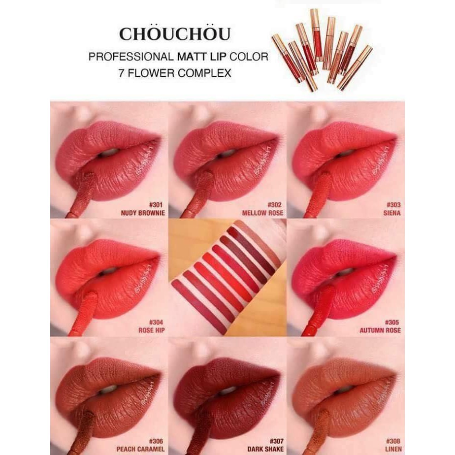 Son kem lì Chou chou Matt Lip Color mẫu mới 2018